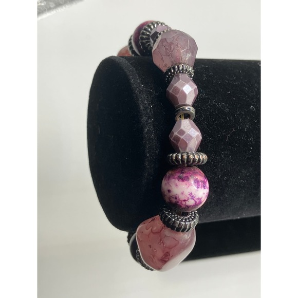 Premier Designs Rhapsody Purple Faux Stones and Silver-Tone Bracelet! - Picture 6 of 7